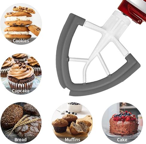 Flex Edge Beater for Kitchenaid Mixer, 4.5/5 Quart Flat Paddle Beater Attachments with Flexible Silicone Edges Bowl Scraper for Kitchenaid Tilt-Head Stand Mixer Accessory 4.5/5 Quart in Kuwait