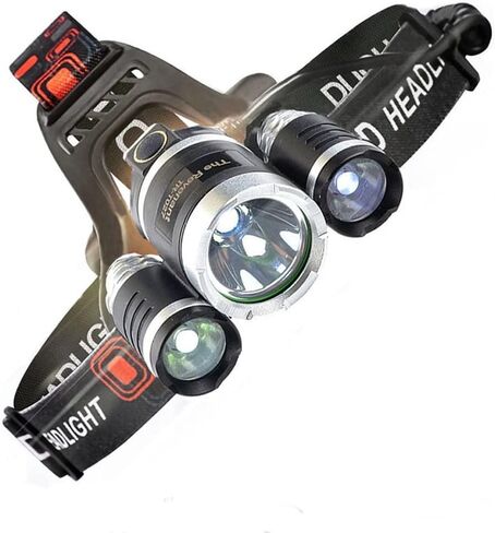 مصباح LED للتخييم قابل لإعادة الشحن، كشاف أمامي عالي اللومن 4 أوضاع مقاوم للماء، مصباح يدوي للرأس مع بطاريتين قابلتين لإعادة الشحن، كابل USB، شاحن حائط وشاحن سيارة لتشغيل الرياضات الخارجية in Saudi Arabia
