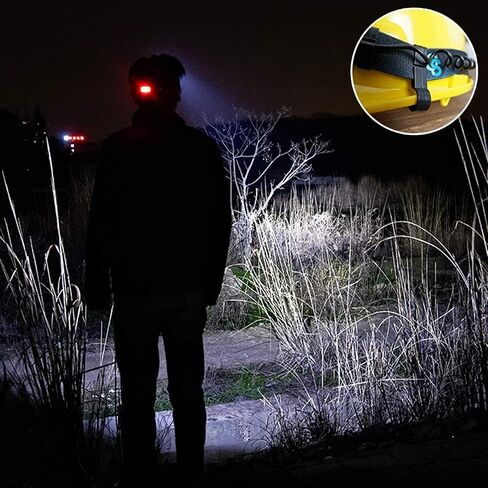 مصباح LED للتخييم قابل لإعادة الشحن، كشاف أمامي عالي اللومن 4 أوضاع مقاوم للماء، مصباح يدوي للرأس مع بطاريتين قابلتين لإعادة الشحن، كابل USB، شاحن حائط وشاحن سيارة لتشغيل الرياضات الخارجية in Saudi Arabia