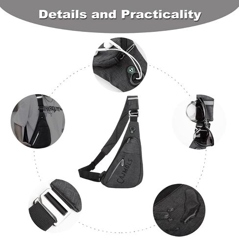 Mens Sling Bag Mens Crossbody Bags for Men Lightweight Travel Hiking Daypack Small Sling Bag with Earphone Bag in Saudi Arabia