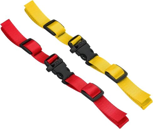 PATIKIL Backpack Belt Strap Set, 2 Pack Nylon Webbing Adjustable Replacement Waist Strap with Quick-Release Buckle for Pack Luggage Bags, Yellow, Red in Saudi Arabia