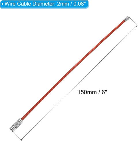 PATIKIL Wire Keychain Cables Stainless Steel Key Ring Loop for Outdoor Hiking Sport in Saudi Arabia