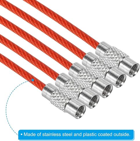 PATIKIL Wire Keychain Cables Stainless Steel Key Ring Loop for Outdoor Hiking Sport in Saudi Arabia