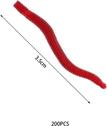 SING F LTD 200PCS Artificial Earthworm Fishy Smell Biomimetic Fishing Lure Soft Baits Simulation Bait Bloodworm Fake Redworm for Freshwater and Saltwater in Saudi Arabia