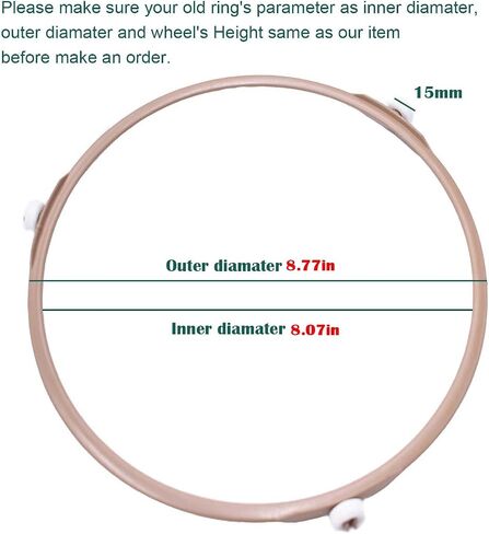 2 Pack Microwave Turntable Ring, 7.5 Inch Rotating Ring Roller, Middle Glass Plate Tray Support Holder, Replacement Inner Ring - for 10.6"-12.4" Microwave Oven Glass Turntable Plate in Saudi Arabia