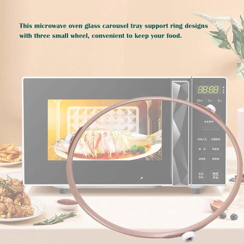 2 Pack Microwave Turntable Ring, 7.5 Inch Rotating Ring Roller, Middle Glass Plate Tray Support Holder, Replacement Inner Ring - for 10.6"-12.4" Microwave Oven Glass Turntable Plate in Saudi Arabia