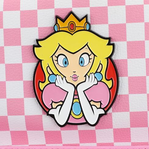 Super Mario Bros Princess Peach 10.6" Pink & White Checkered Mini Backpack in Saudi Arabia