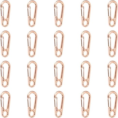 20Pcs Tiny Alloy Paracord Keychain Clip 1.2 Inch Quick Release Spring Snap-Hooks for Hanging Keys Backpack Bottle Flashlights Belt Loop Hiking Fishing Outdoor Camping Projects (Rose Gold) in Saudi Arabia