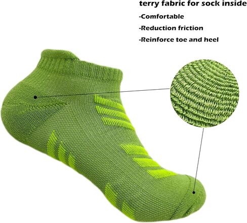 Hycome 5Pairs Men Women Sport Running Ankle Socks with Cushion Low Cut Athletic Sport Socks in Saudi Arabia