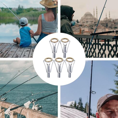 Garneck 5 PCS Fishing Rod Tips - Stainless Steel Fishing Rod Pole Rod Tip Repair Kit - Fishing Rod Tip Care Accessories Repair Kit in Saudi Arabia