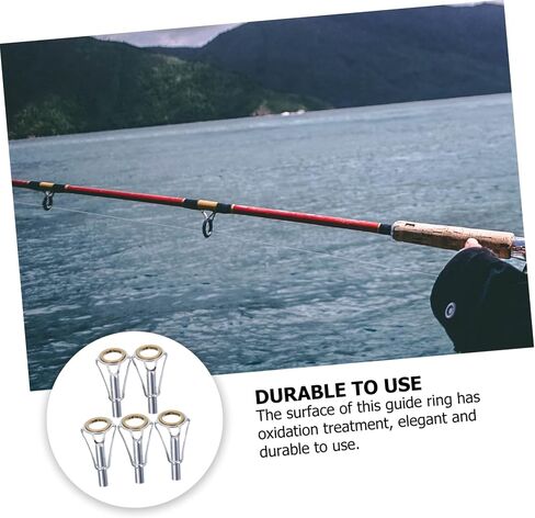 Garneck 5 PCS Fishing Rod Tips - Stainless Steel Fishing Rod Pole Rod Tip Repair Kit - Fishing Rod Tip Care Accessories Repair Kit in Saudi Arabia