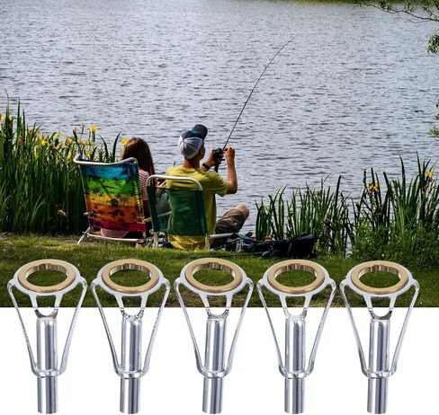 Garneck 5 PCS Fishing Rod Tips - Stainless Steel Fishing Rod Pole Rod Tip Repair Kit - Fishing Rod Tip Care Accessories Repair Kit in Saudi Arabia