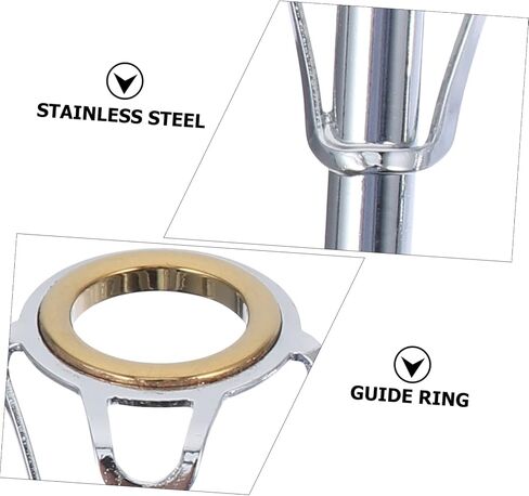 Garneck 5 PCS Fishing Rod Tips - Stainless Steel Fishing Rod Pole Rod Tip Repair Kit - Fishing Rod Tip Care Accessories Repair Kit in Saudi Arabia