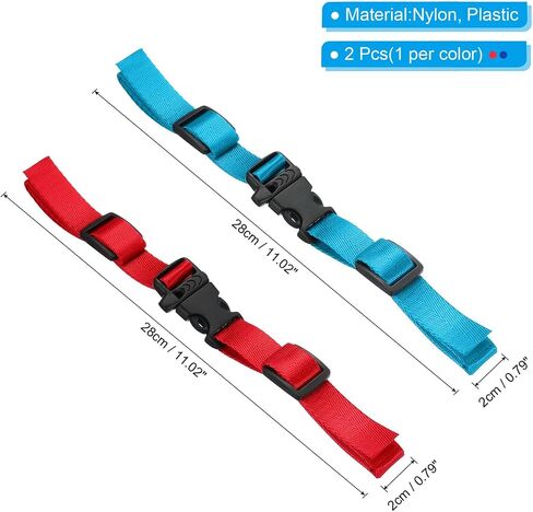 PATIKIL Backpack Belt Strap Set, 2 Pack Nylon Webbing Adjustable Replacement Waist Strap with Quick-Release Buckle for Pack Luggage Bags, Yellow, Red in Saudi Arabia