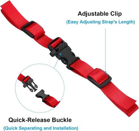 PATIKIL Backpack Belt Strap Set, 2 Pack Nylon Webbing Adjustable Replacement Waist Strap with Quick-Release Buckle for Pack Luggage Bags, Yellow, Red in Saudi Arabia