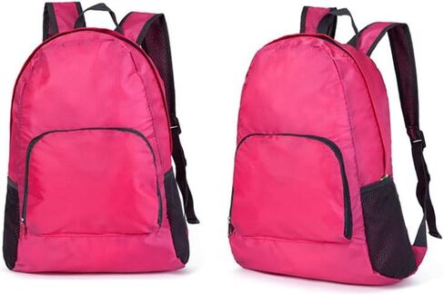 حقيبة ظهر قابلة للحزم 20 لتر قابلة للطي وخفيفة الوزن وقابلة للطي ومقاومة للماء للنساء والسفر في الهواء الطلق والتنزه سيرًا على الأقدام والتخييم وتسلق الجبال والعطلات (أحمر وردي) in Kuwait