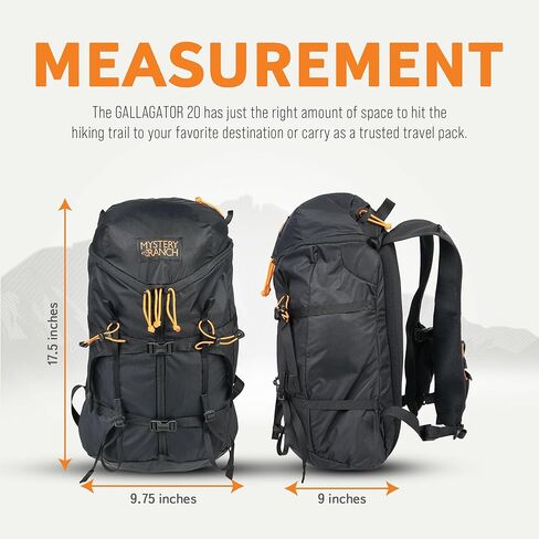 Mystery Ranch Gallagator 20 Daypack - حقيبة سفر إلى حقيبة ظهر للمشي لمسافات طويلة، أسود، L/XL in Kuwait