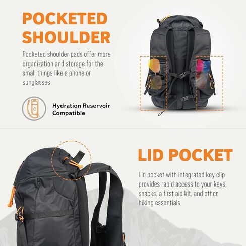 Mystery Ranch Gallagator 20 Daypack - حقيبة سفر إلى حقيبة ظهر للمشي لمسافات طويلة، أسود، L/XL in Kuwait