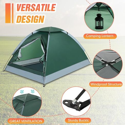 3 قطع خيمة ظهر مقاومة للماء لشخصين خيام تخييم خفيفة الوزن سهلة التركيب خيمة على شكل قبة للمشي في الهواء الطلق 78.7 × 59.1 × 45.3 بوصة in Kuwait