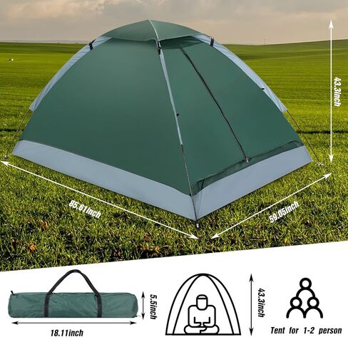 3 قطع خيمة ظهر مقاومة للماء لشخصين خيام تخييم خفيفة الوزن سهلة التركيب خيمة على شكل قبة للمشي في الهواء الطلق 78.7 × 59.1 × 45.3 بوصة in Kuwait