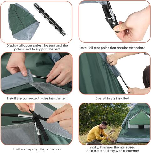 3 قطع خيمة ظهر مقاومة للماء لشخصين خيام تخييم خفيفة الوزن سهلة التركيب خيمة على شكل قبة للمشي في الهواء الطلق 78.7 × 59.1 × 45.3 بوصة in Kuwait