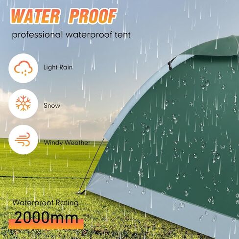 3 قطع خيمة ظهر مقاومة للماء لشخصين خيام تخييم خفيفة الوزن سهلة التركيب خيمة على شكل قبة للمشي في الهواء الطلق 78.7 × 59.1 × 45.3 بوصة in Kuwait