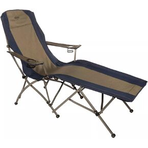 Kamp-Rite Folding Lounge Chair, Tan/Blue
