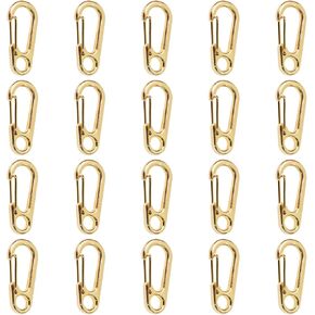 20Pcs Tiny Alloy Paracord Keychain Clip 1.2 Inch Quick Release Spring Snap-Hooks for Hanging Keys Backpack Bottle Flashlights Belt Loop Hiking Fishing Outdoor Camping Projects (Rose Gold)