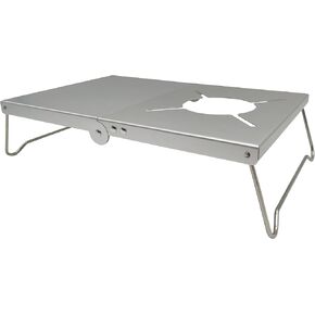 Portable Camping Stove Table Folding Stove Table Outdoor Windproof Stove Stand for Camping Hiking Backpacking Picnic (Silver)