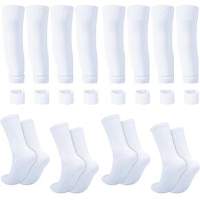 Cuffbow 3 Set Men's Grip Soccer Socks Grip Pads Anti Slip Shin Guard Sleeves Shin Guard Straps for Men Non Skid Football Basketball Socks with Grip Pads