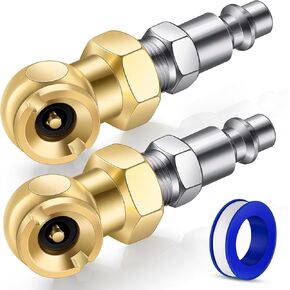 SARDVISA 2-Packs Portable Air Chucks，Brass Closed Ball Air Chuck with 1/4" NPT Standard Quick Plug, Tire Inflator Gauge Nozzle for Air Compressor Accessories