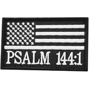 Psalm 144:1 2x3.25 Christian Morale USA Tactical Hook Cap Patch