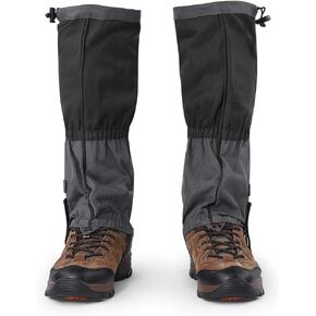 Leg Gaiters, Waterproof and Adjustable Snow Boot Gaiters, Outdoor Hiking Gaiters for Men & Women Adult, Snow Boot Gaiters for Hiking, Hunting,Running(black)