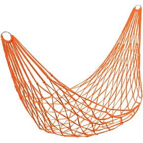Travel Hammock Camping Hammock Net Mesh Nylon Sleeping Bed with Tie Rope for Garden Beach Camping Hunting Hiking Traveling (Orange)