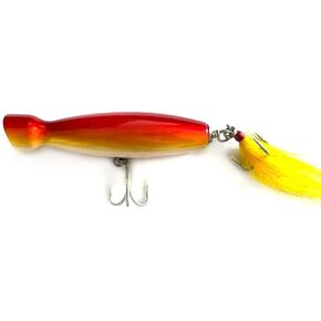 Seasky5.5' Fishing Wood Bottle Style Popper Lure Artificial Bait Wooden baitsocean Tackle for Striped bass Tuna Fishing