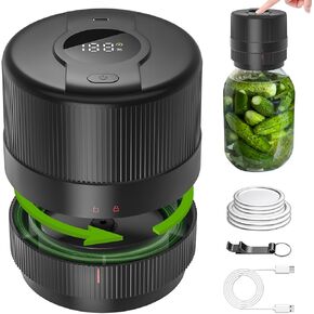 Wothfav Electric Mason Jar Vacuum Sealer, Mason Jar Vacuum Sealer Kit for Wide Mouth & Regular Mouth Mason Jars, Mason Jar Sealer with LED Display for Food Vacuum Storage and Fermentation
