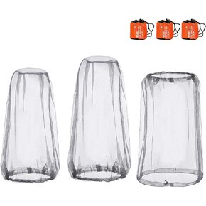 Mosquito Head Net Mesh, Face Neck Fly Netting Hood from Bugs Gnats No-See-Um Net for Any Outdoor Lover (3Pcs)