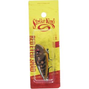 Strike King (REYESD38-447) Red Eye Shad Fishing Lure, Lipless Crankbait, Free-Floating Internal Rattles, 3D Eyes, Premium Size 4 Treble Hooks, 3/8-Ounce, Sinking, Brown Craw