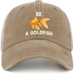 Be A Goldfish Hat Trucker Hat Men Funny Mesh Cap for Summer