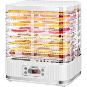 VIVOHOME Food Dehydrator, Electric 8 Trays Hydrator Machine with 72H Digital Timer and Temperature Control for Fruit Vegetable Meat Jerky Herb Beef Mushroom