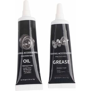 Fishing Reel Lubrication Kit, Maintenance Oil & Grease Set, Suitable for Spinning and Low - Profile Reels (Black)