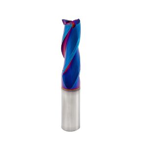 Spiral CNC Router Bits 1/2 inch Shank Square End Mill Extra Long (4 inch Total Length) 3 Fluter Up Cut Solid Carbide Milling Tool with Nano Blue Coating for Wood Mortises Carving