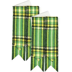 DSS KILT Scottish Traditional KILT HOSE FLASHES for Men's Kilt Accessory (Black Watch Weathered Tartan), One Size