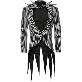 LILLIWEEN Mens Jack Costume Outfit Halloween Christmas Suit Stripe Uniform