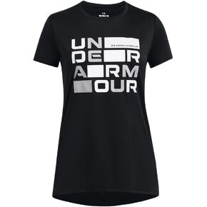 Under Armour Girls' Tech Block Logo Short Sleeve T Shirt