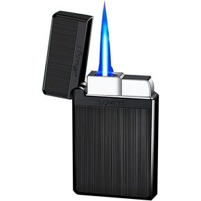 Torch Lighter, Jet Flame Cigar Lighter with Adjustable Flame Dial, Metal Drawing Lighter (Rose Gold)