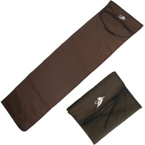 Cotton Cloth Fly Fishing Rod Sleeve Cover Pole Sock Glove Protector Bag Pouch with 5 Compartments (8'0''-8'6'' 4sec with Extra tip, Milk)