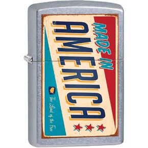 Zippo Lighter- Made in America Sign Street Chrome Windproof Lighter #Z5042