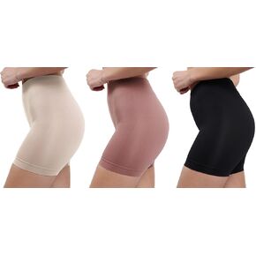 Skinnygirl Women's Mid Length Seamless Slip Shorts, Multipack