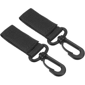 PATIKIL Belt Keeper Key Ring, Nylon Webbing Strap Hanging Gear Buckle Key Chain Rotate Hook with Snap for Outdoor Camping